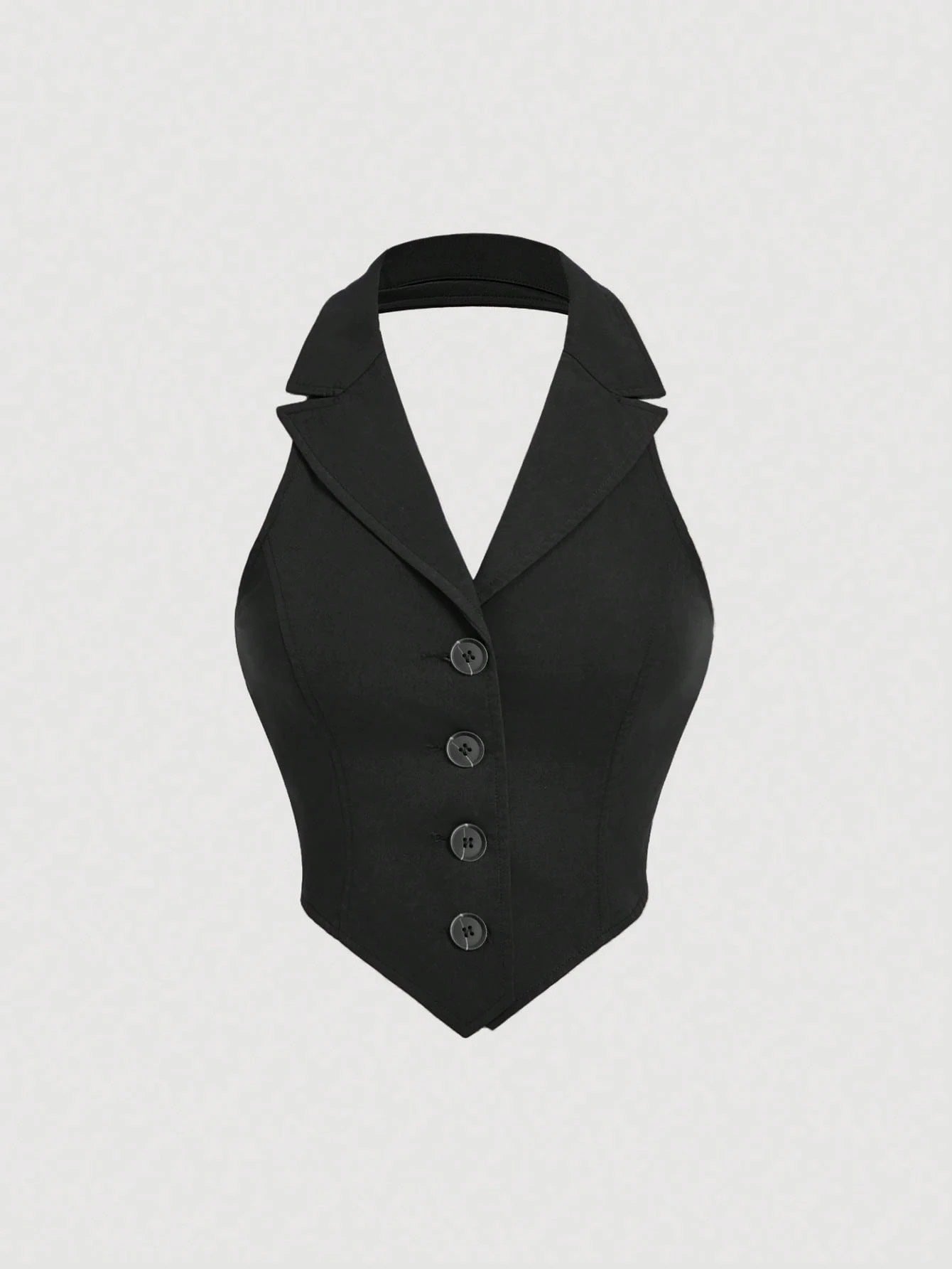 Button-Front Backless Halter