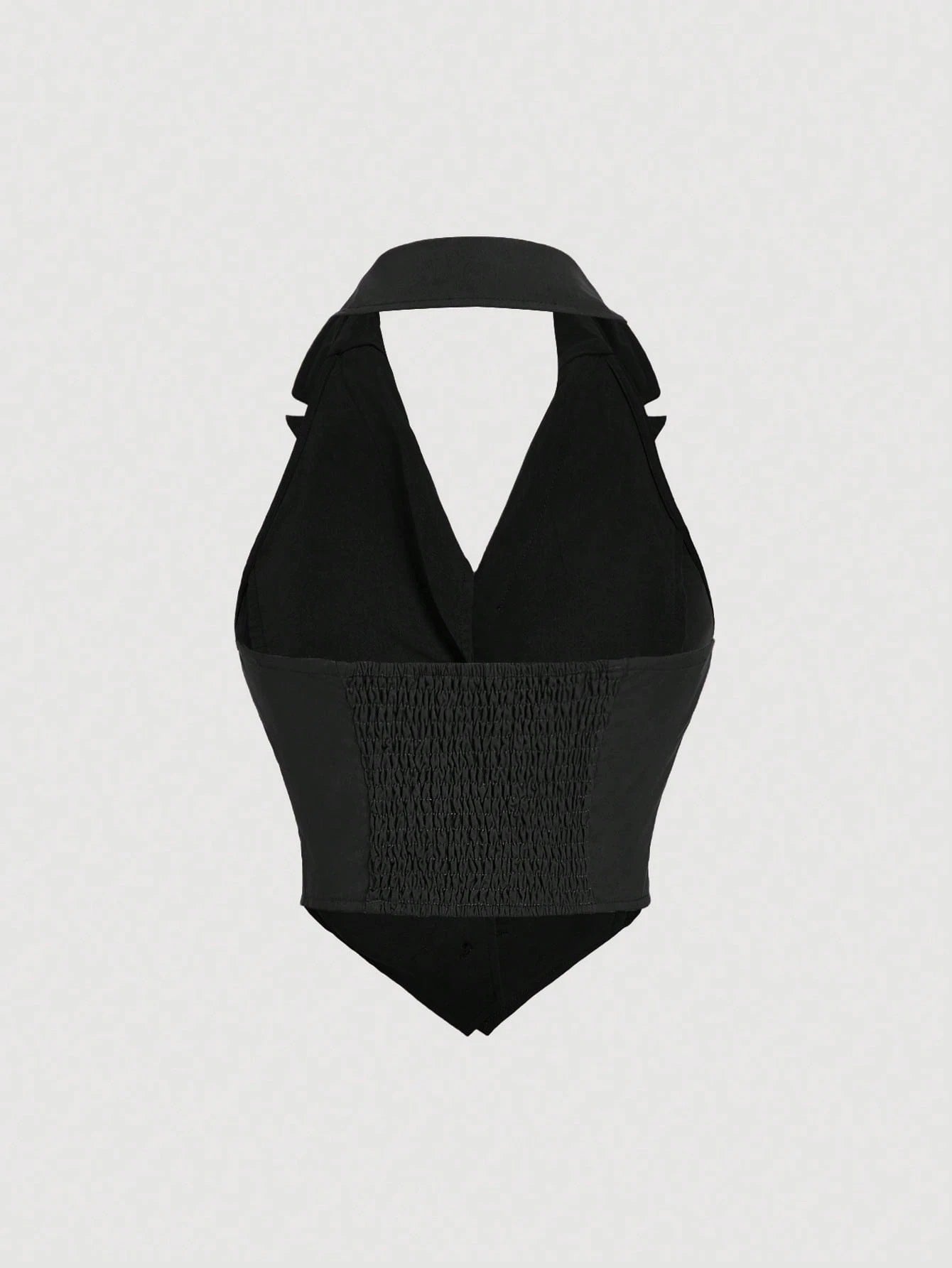 Button-Front Backless Halter