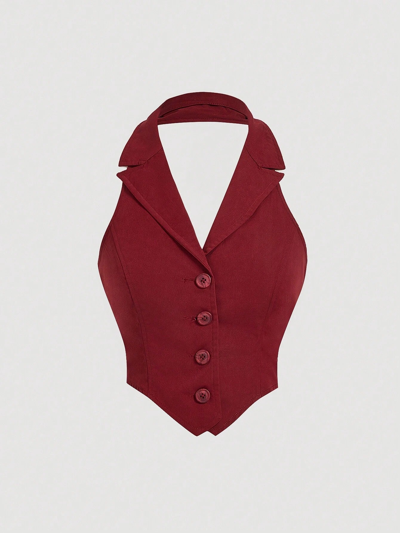 Button-Front Backless Halter