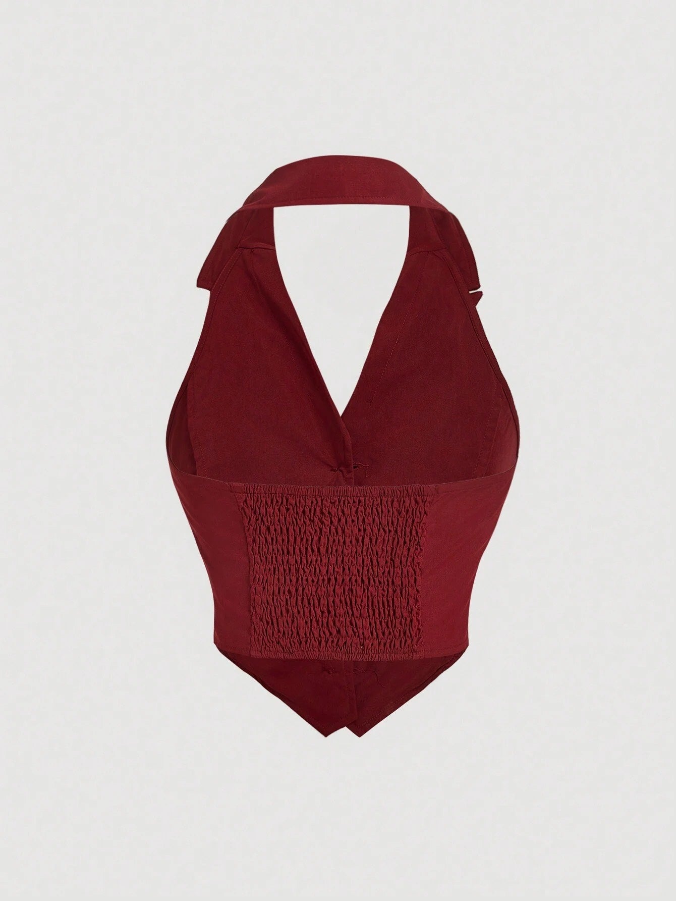 Button-Front Backless Halter