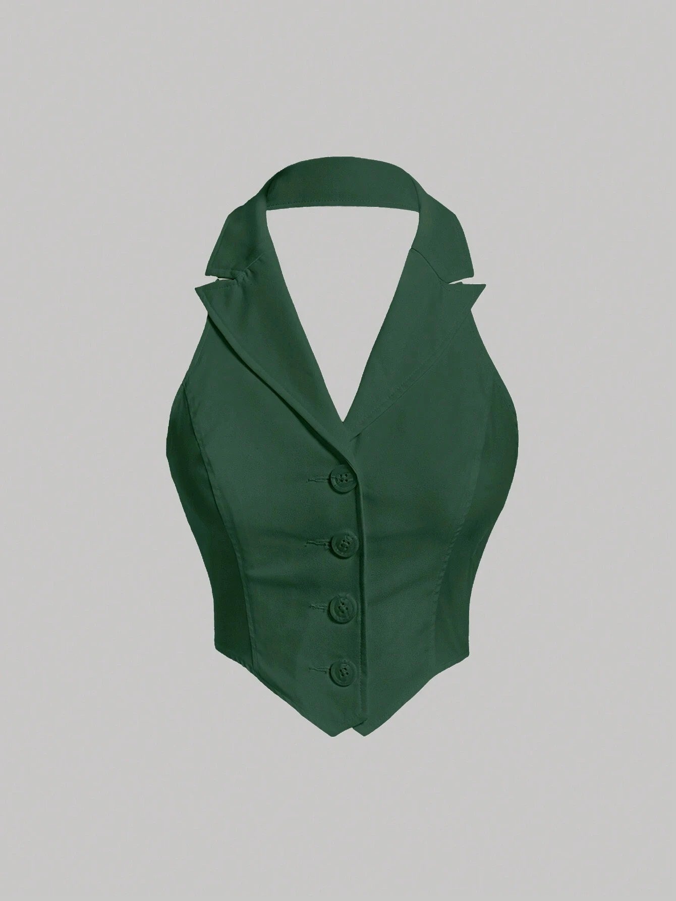 Button-Front Backless Halter
