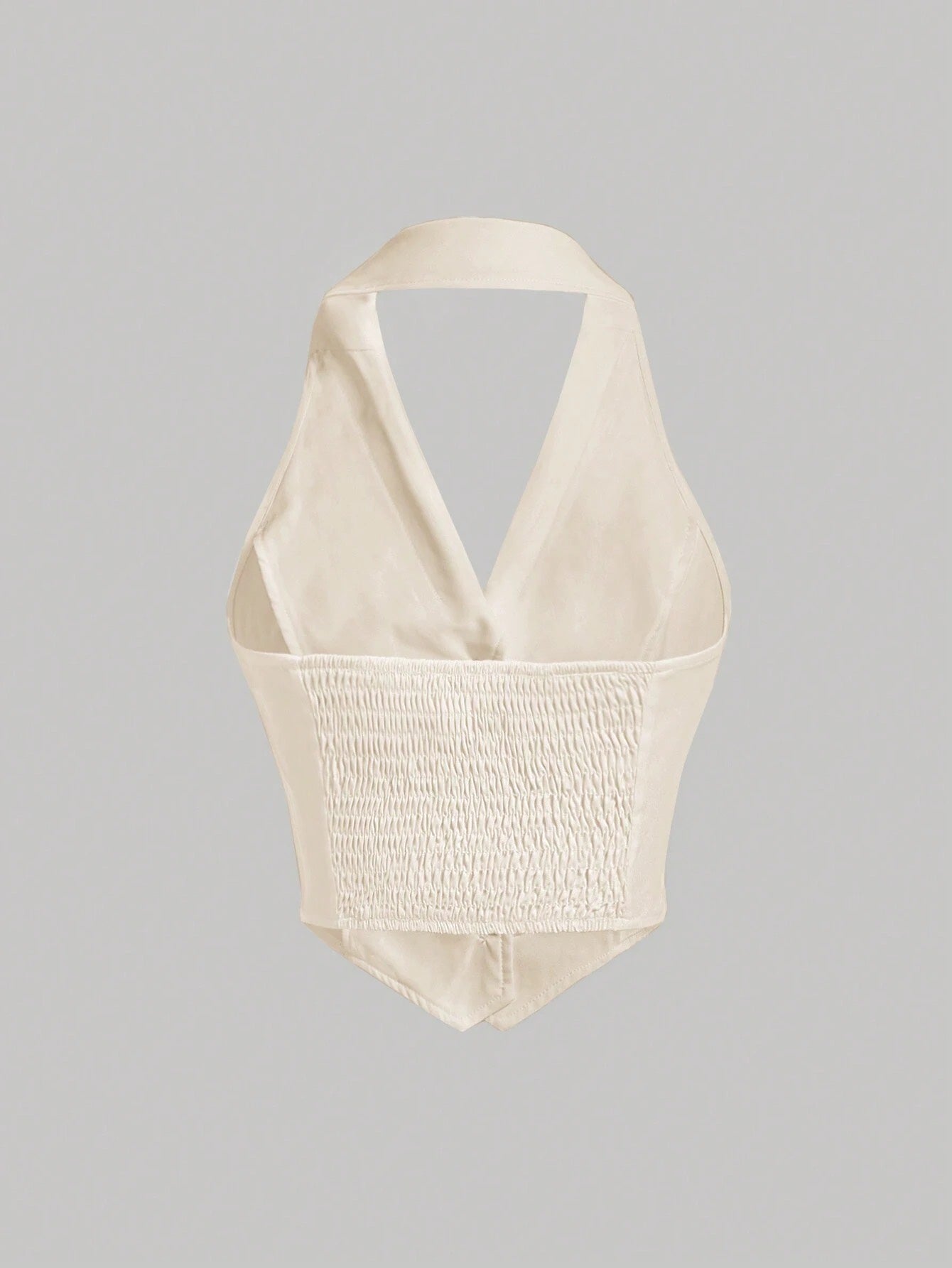 Button-Front Backless Halter