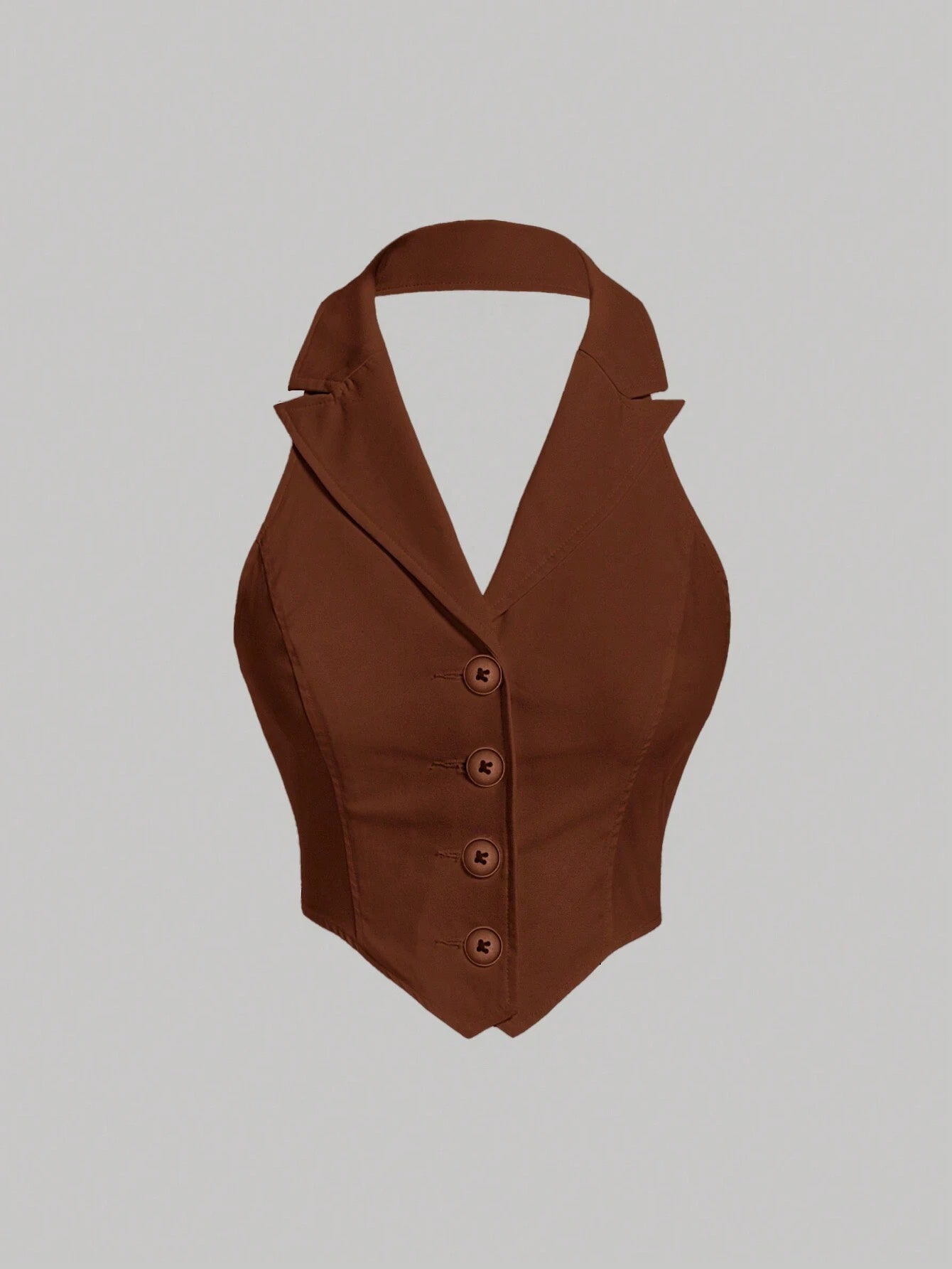 Button-Front Backless Halter