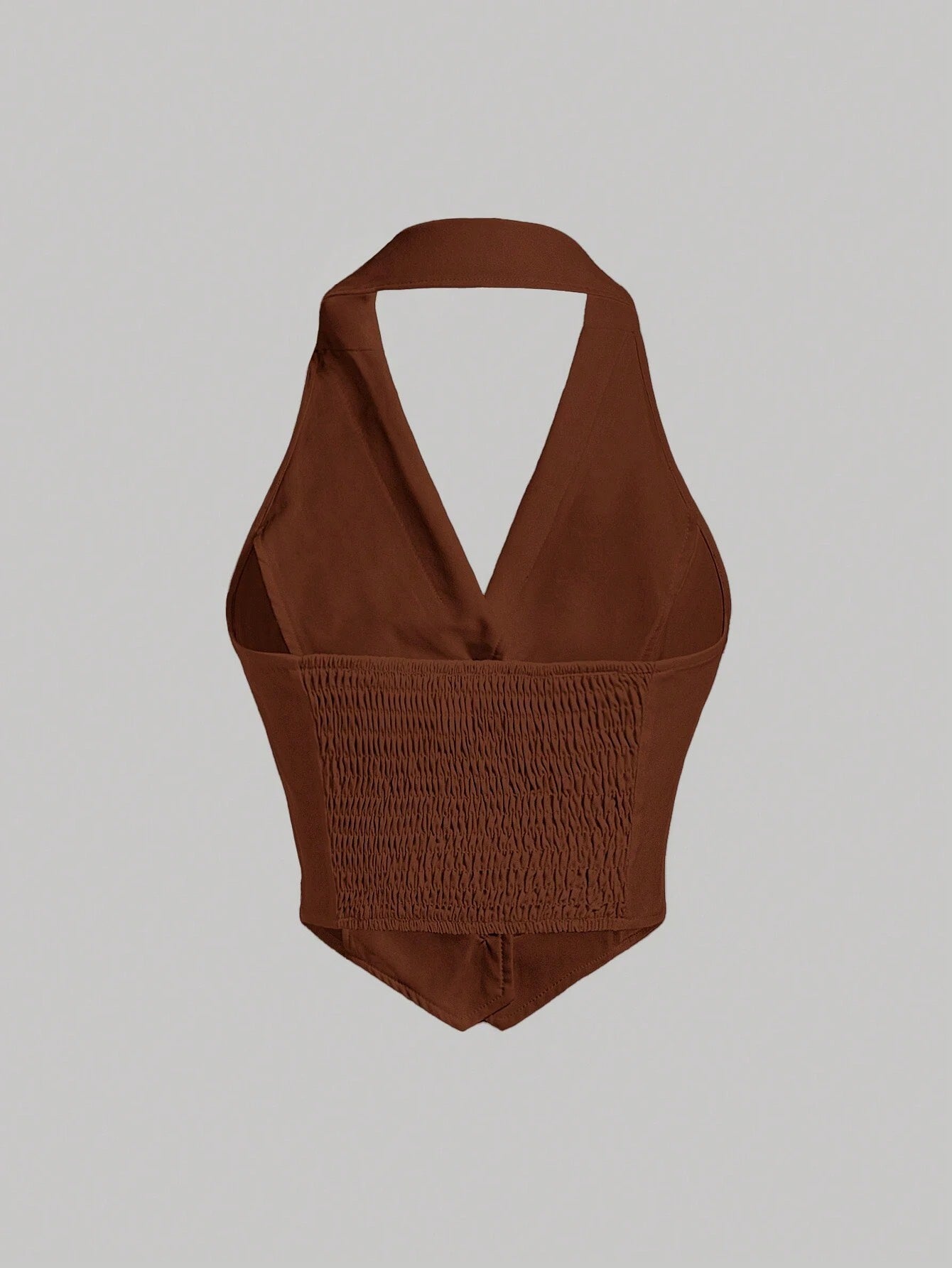 Button-Front Backless Halter