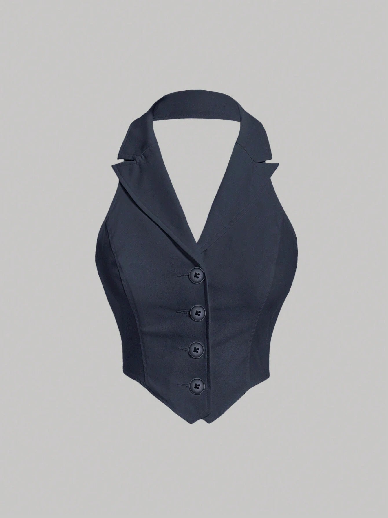 Button-Front Backless Halter
