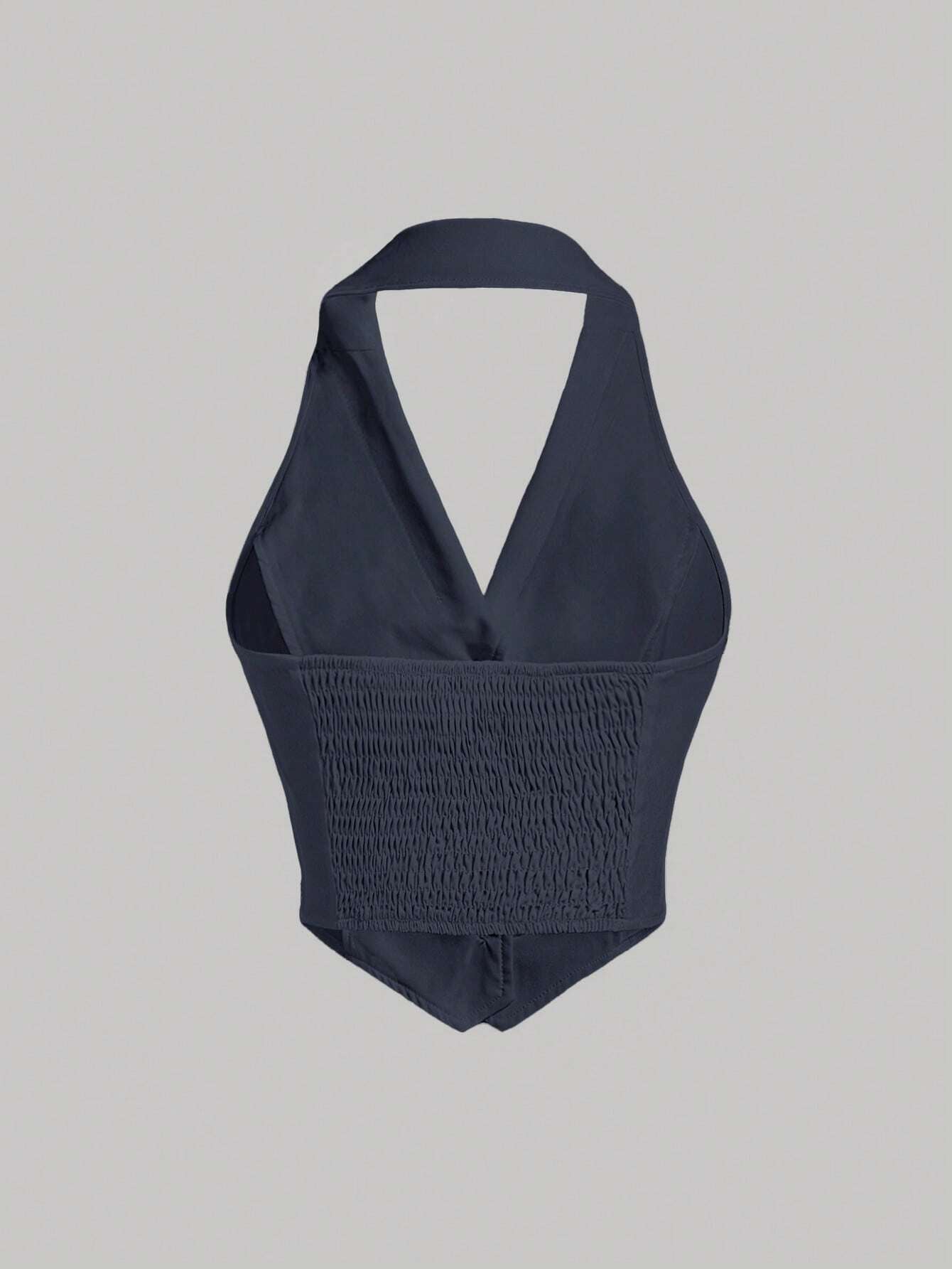Button-Front Backless Halter