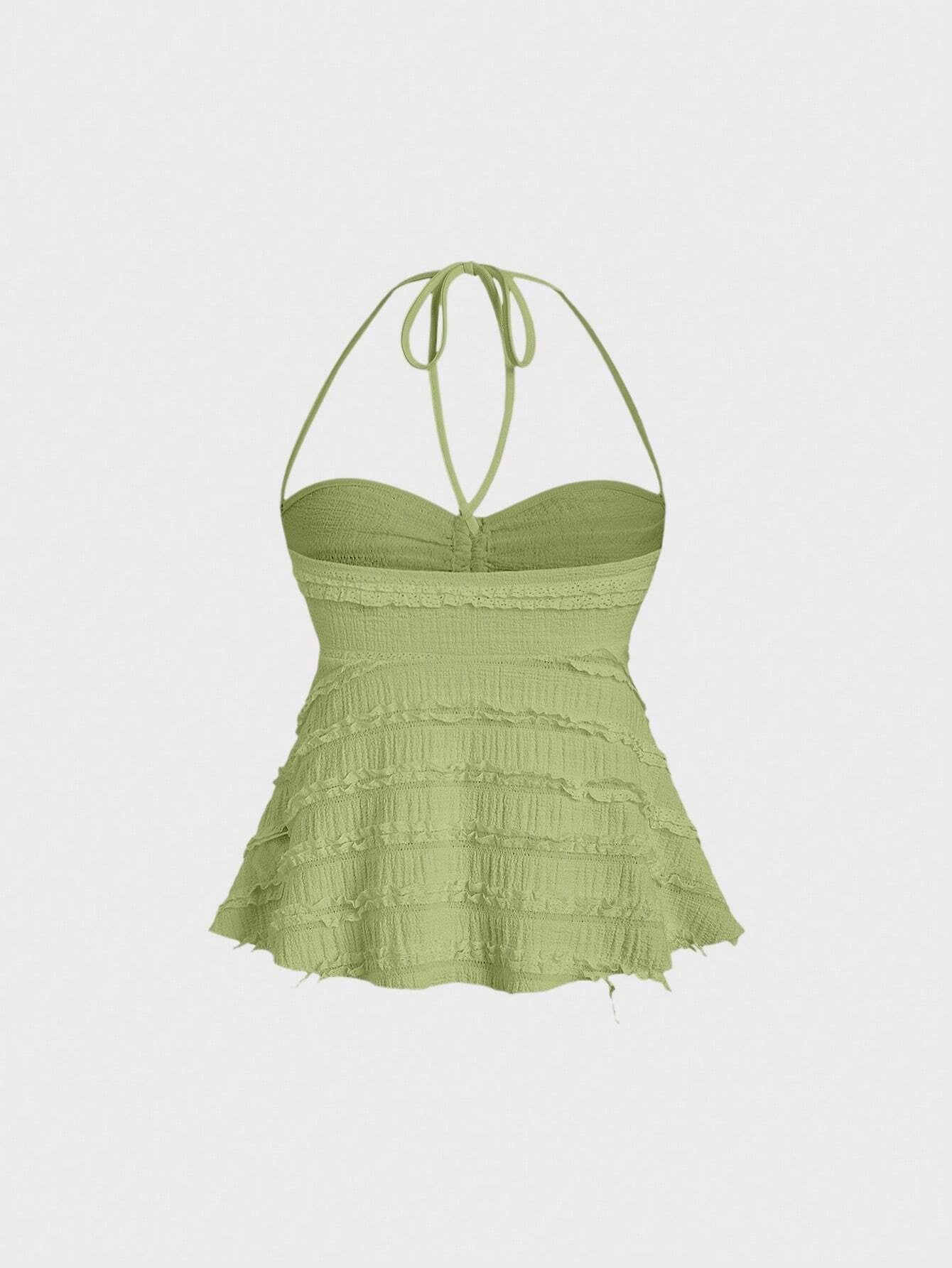 Drawstring Front Halter Top