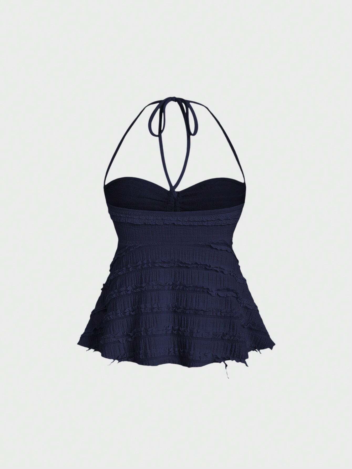 Drawstring Front Halter Top