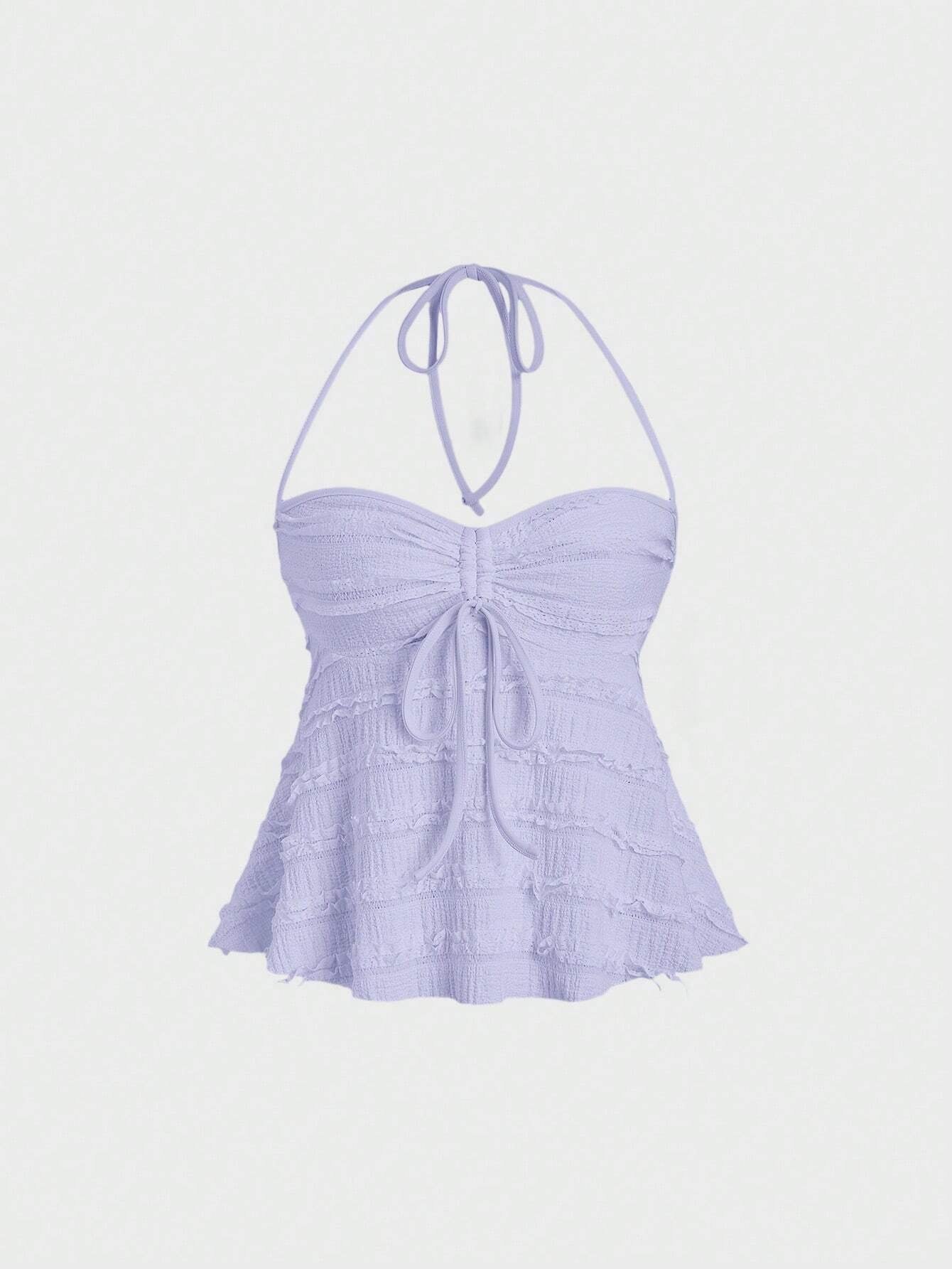 Drawstring Front Halter Top