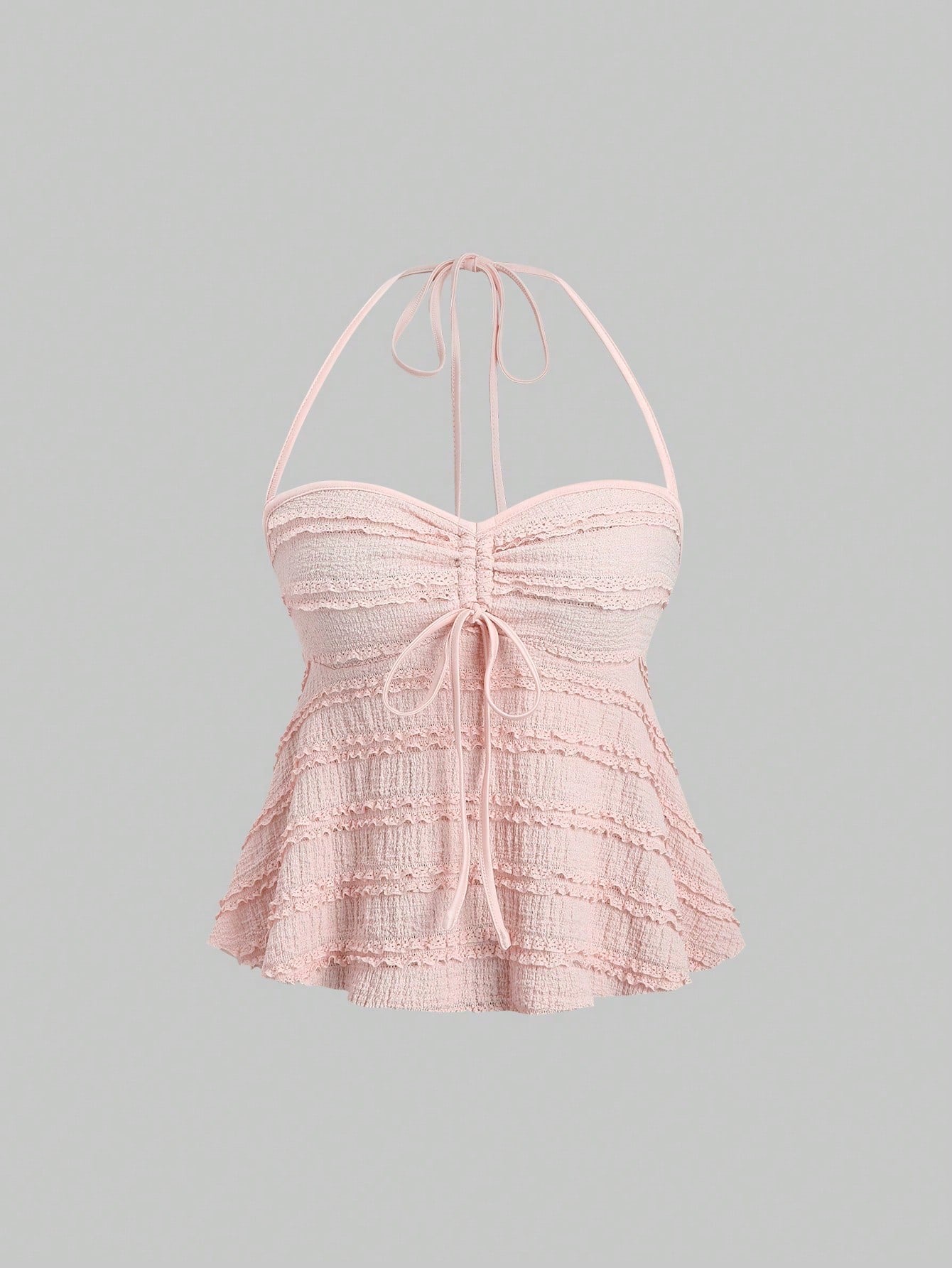 Drawstring Front Halter Top