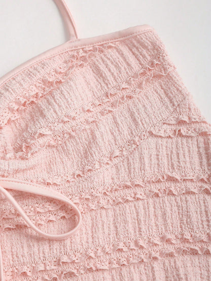 Drawstring Front Halter Top