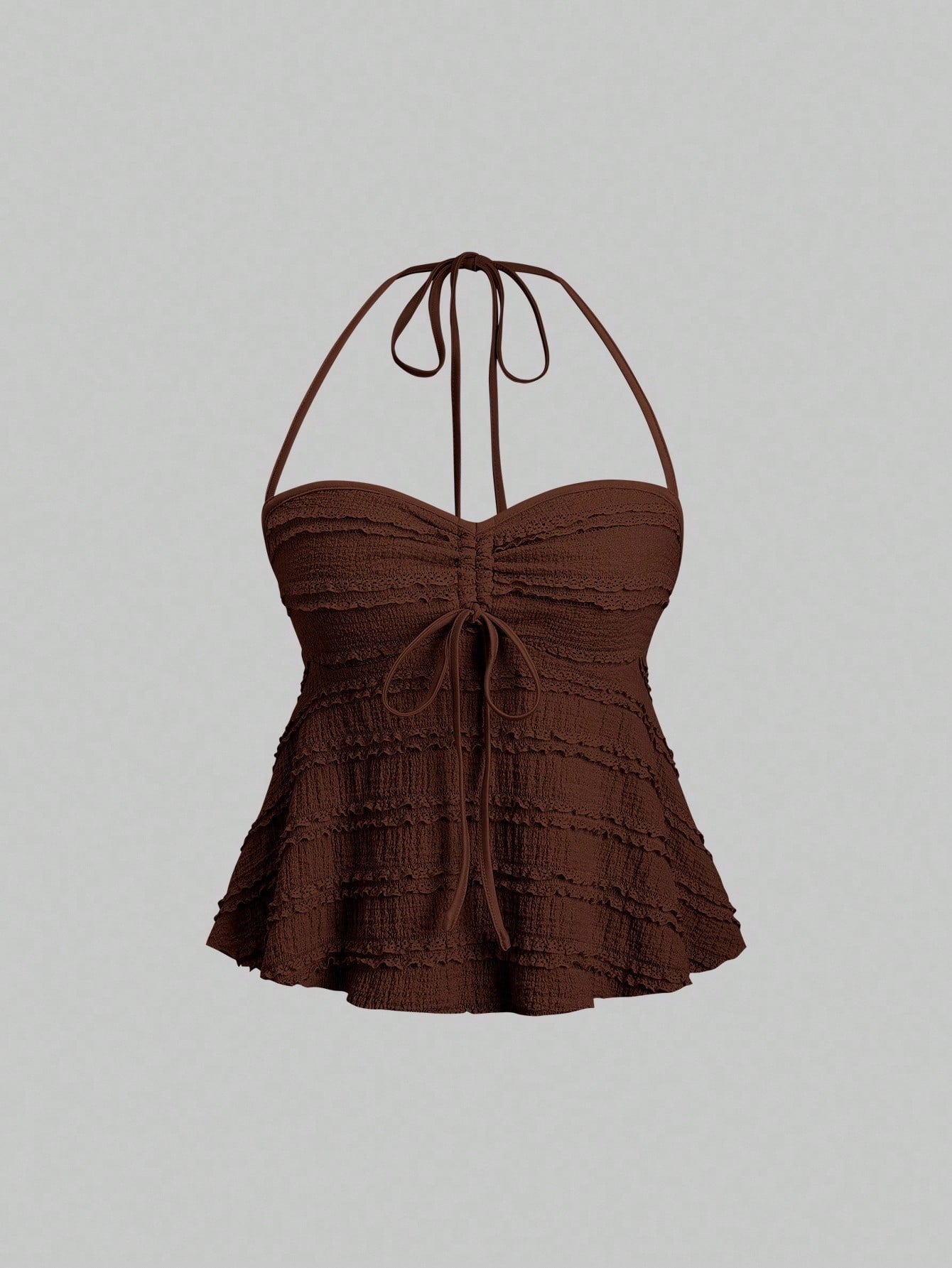 Drawstring Front Halter Top