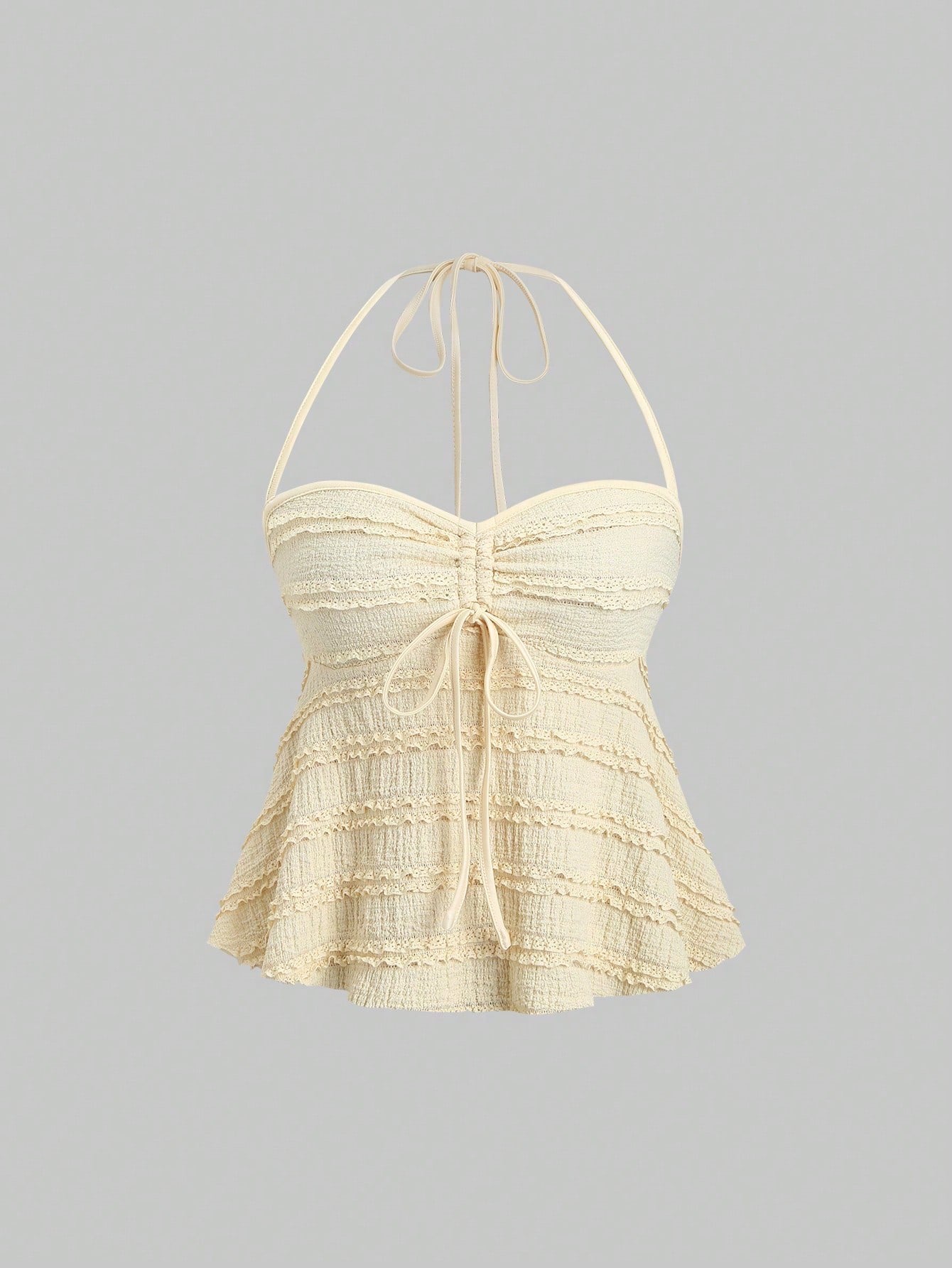 Drawstring Front Halter Top