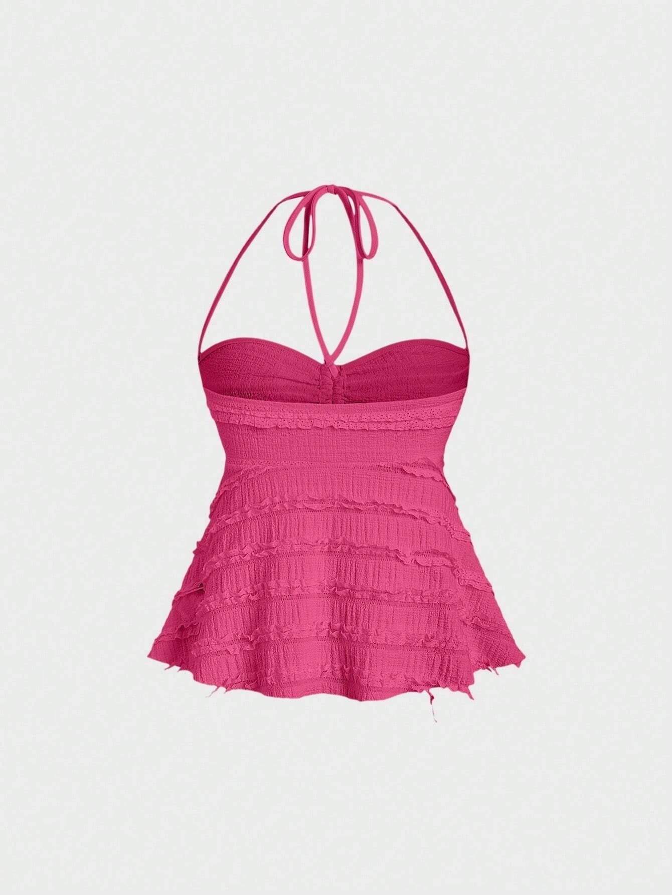 Drawstring Front Halter Top