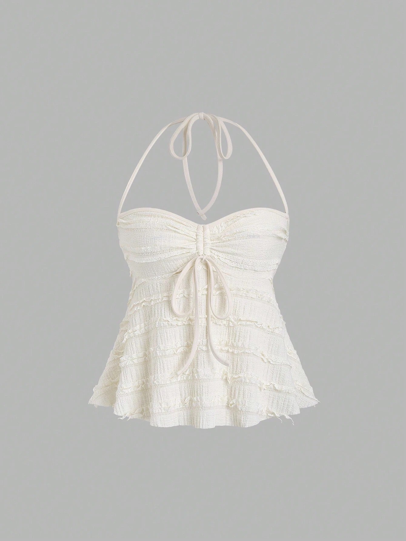 Drawstring Front Halter Top