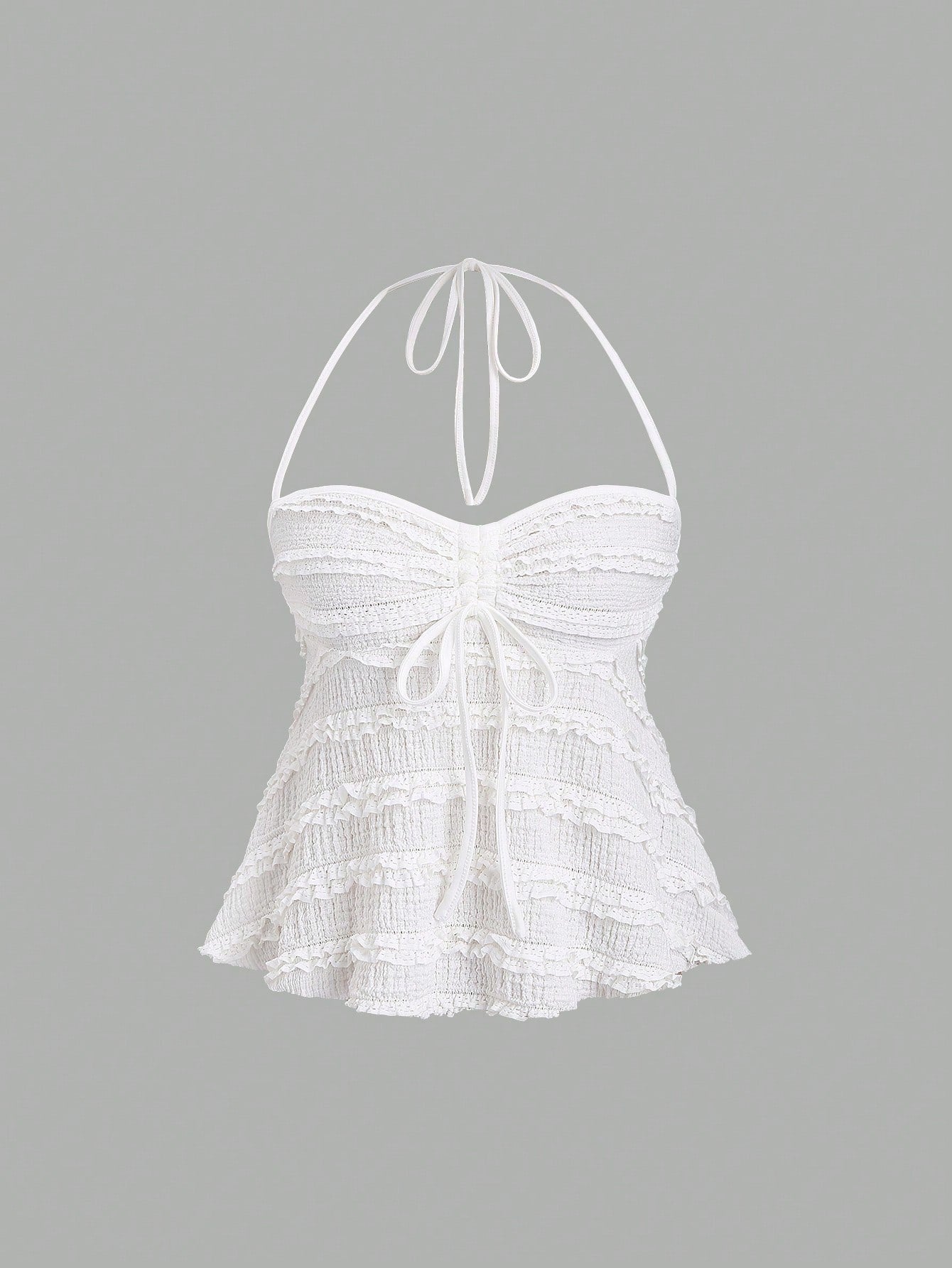 Drawstring Front Halter Top
