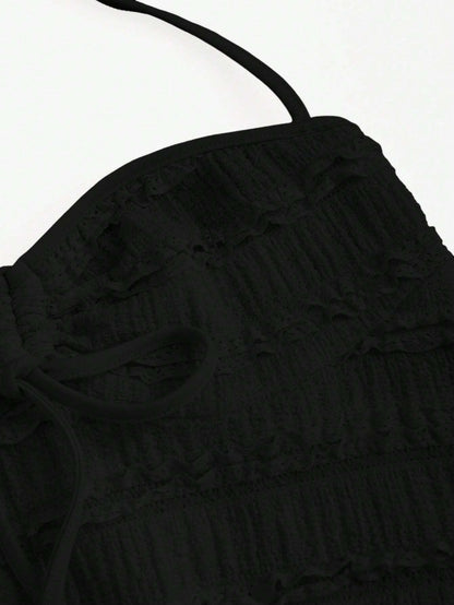 Drawstring Front Halter Top