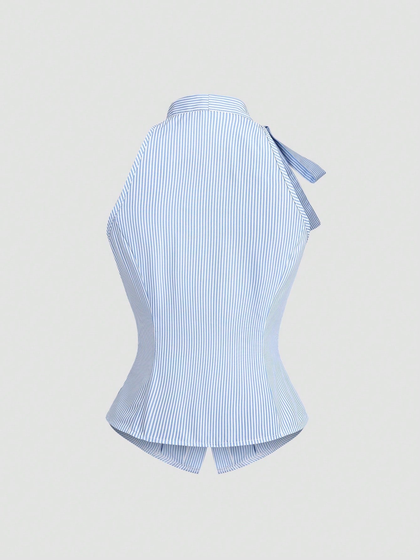 Sleeveless Striped Halter Top