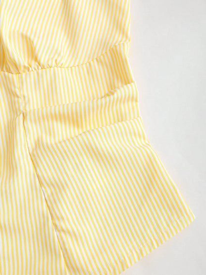 Sleeveless Striped Halter Top