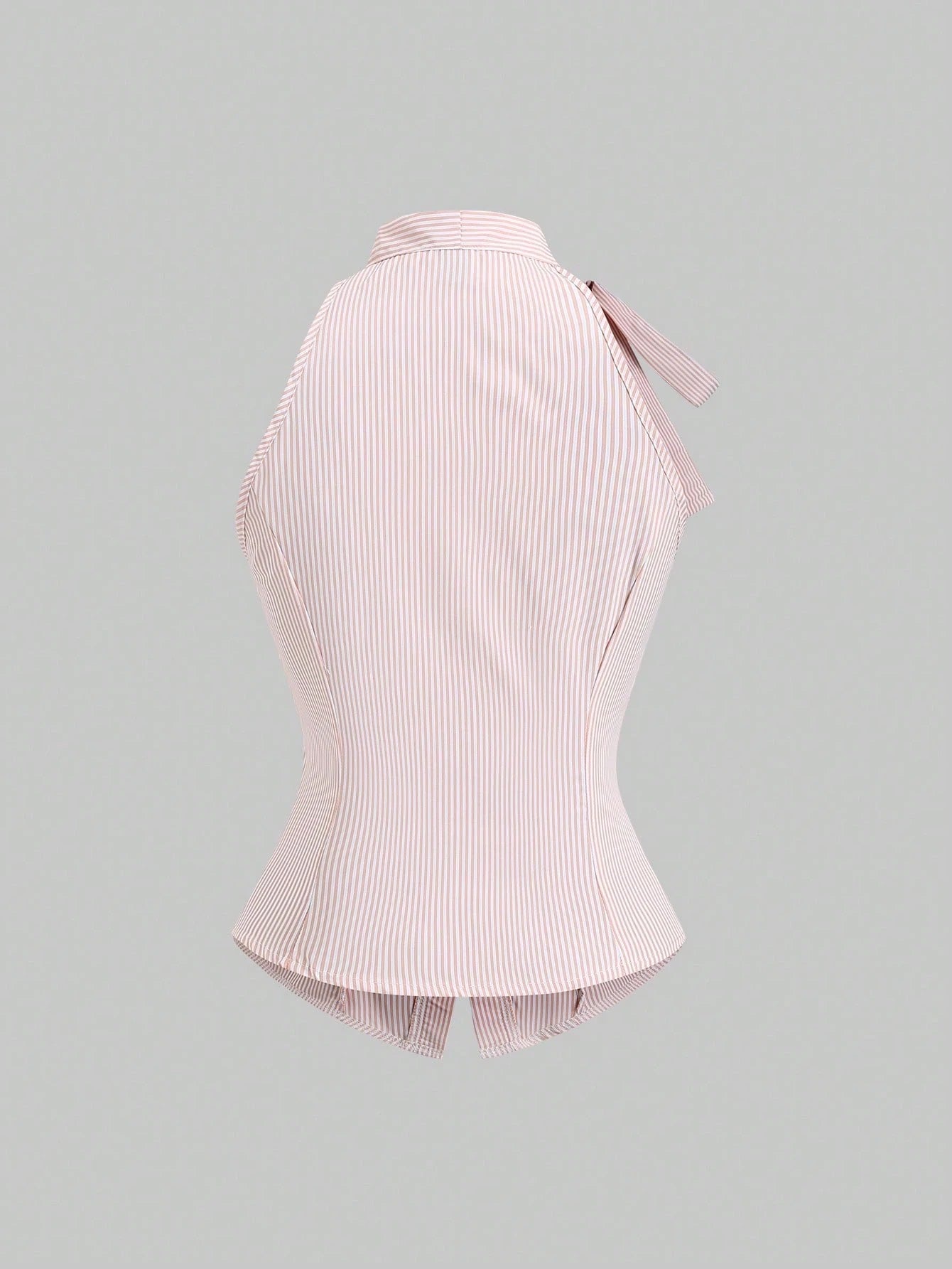 Sleeveless Striped Halter Top