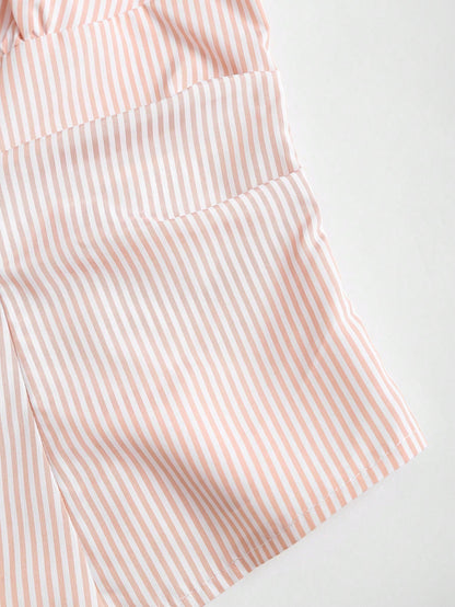Sleeveless Striped Halter Top