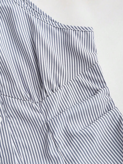 Sleeveless Striped Halter Top