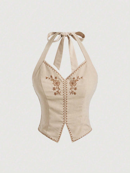 Old Money Floral Halter Top