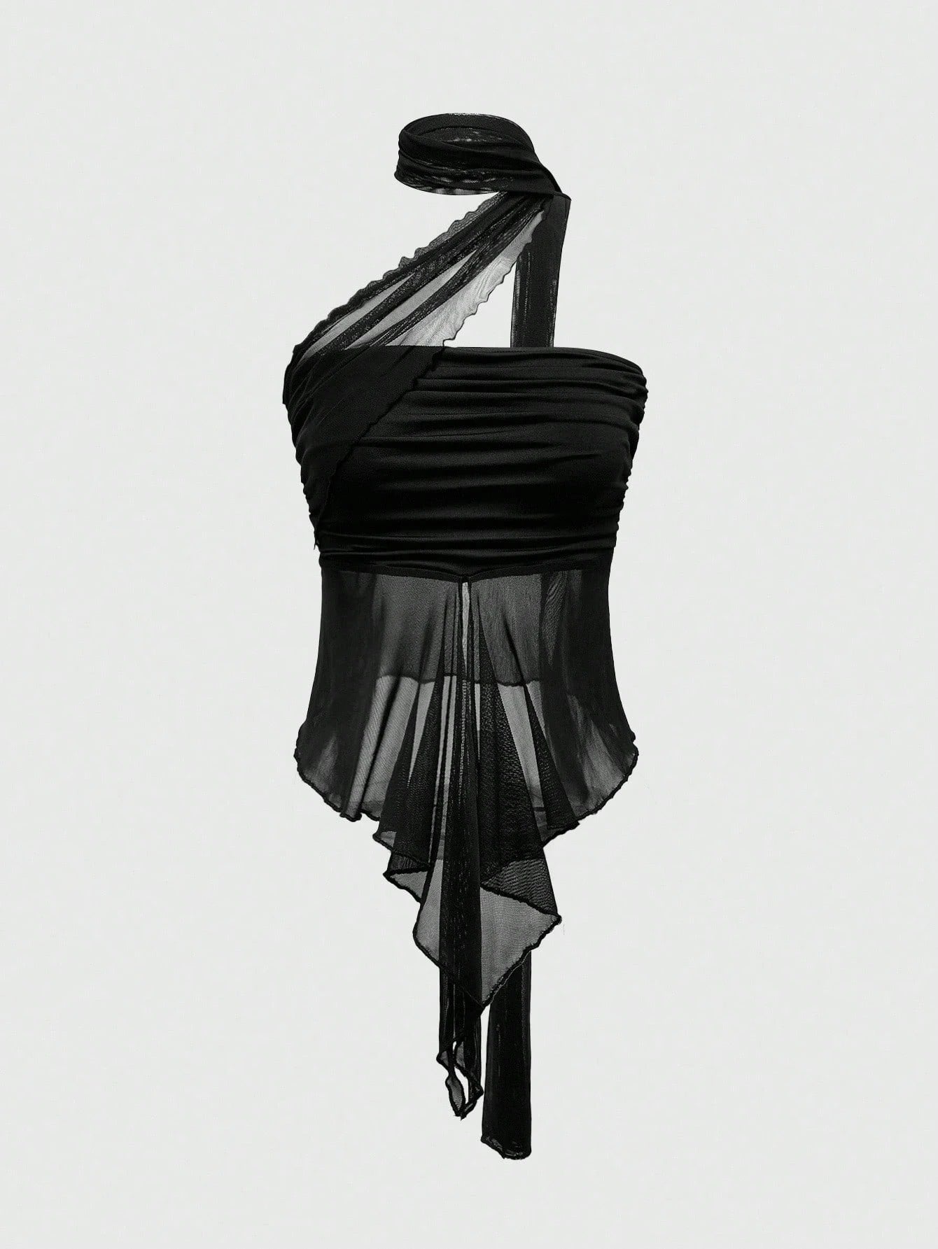 Goth Y2K Ruched Bandeau Top