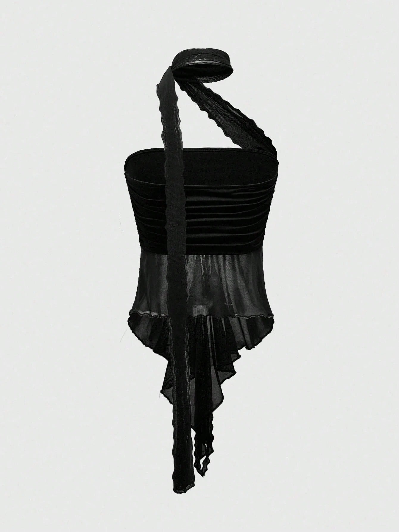 Goth Y2K Ruched Bandeau Top