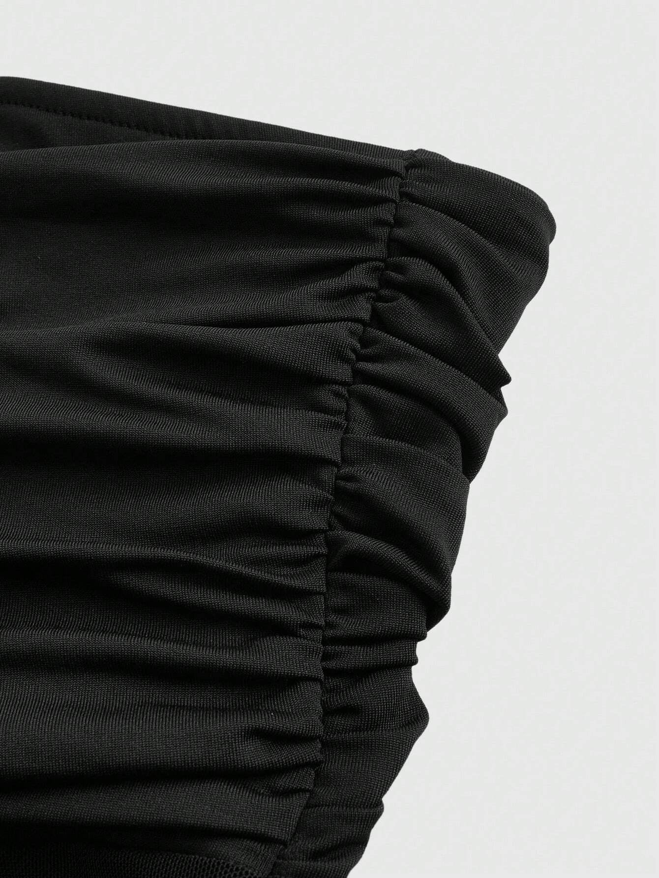 Goth Y2K Ruched Bandeau Top