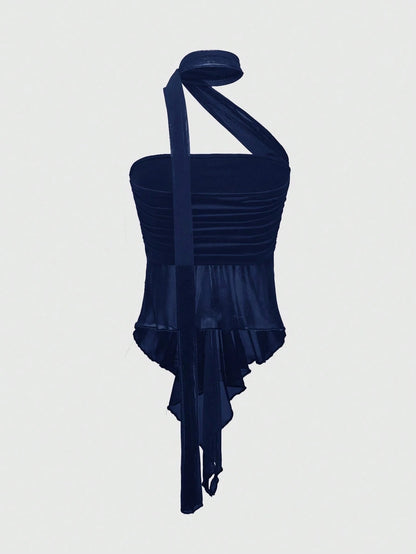 Goth Y2K Ruched Bandeau Top