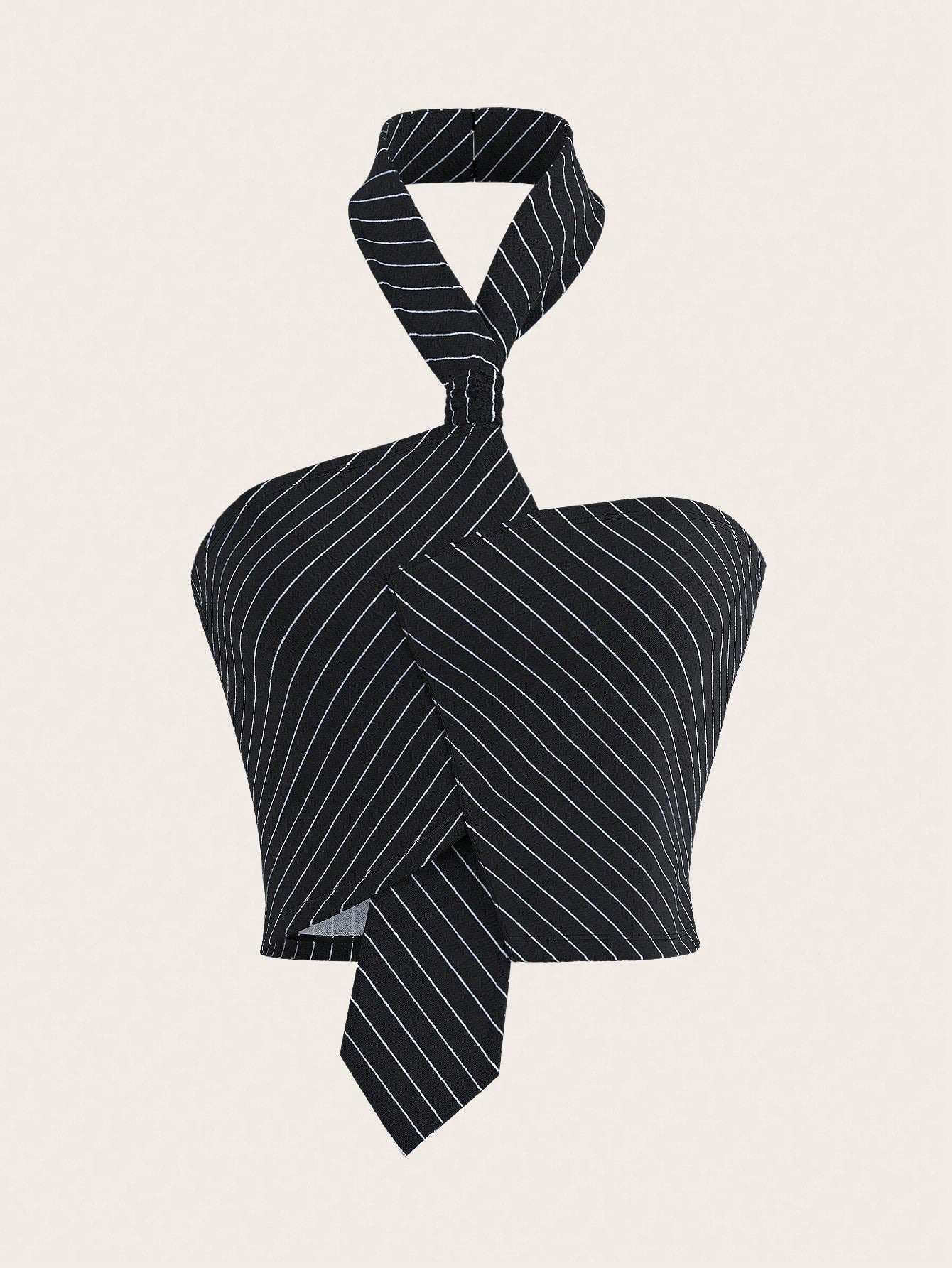 Striped Asymmetrical Halter Cami