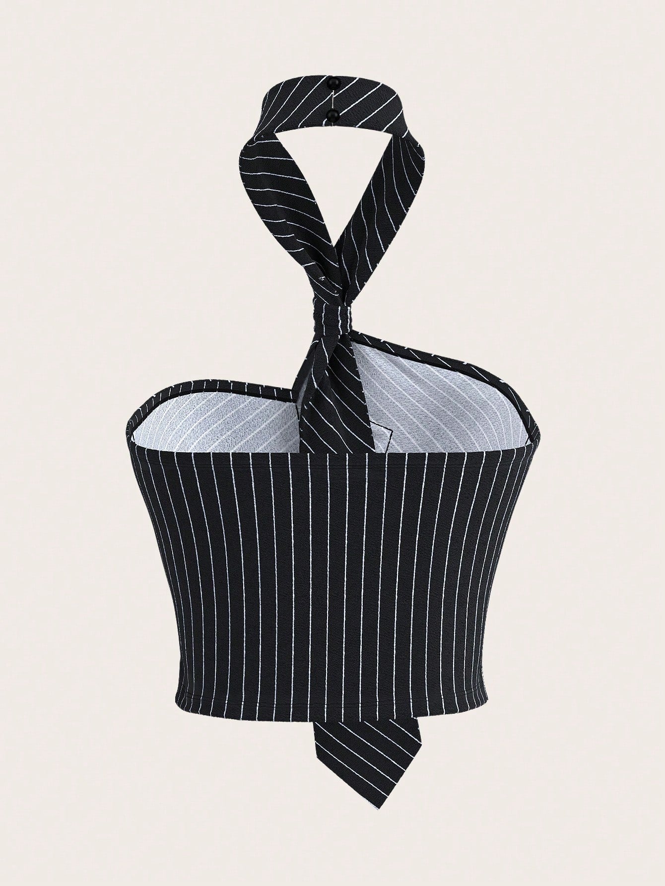 Striped Asymmetrical Halter Cami