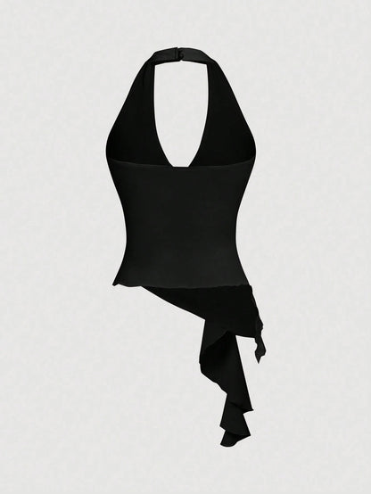 Halter Neck Tie-Up Tank Top