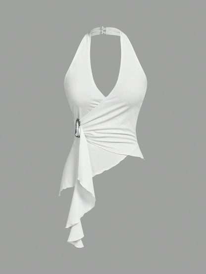 Halter Neck Tie-Up Tank Top