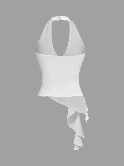 Halter Neck Tie-Up Tank Top