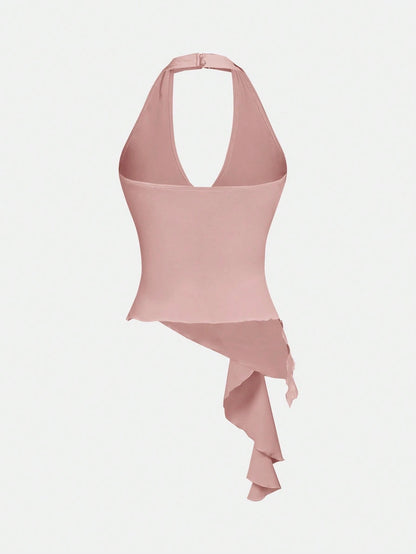 Halter Neck Tie-Up Tank Top
