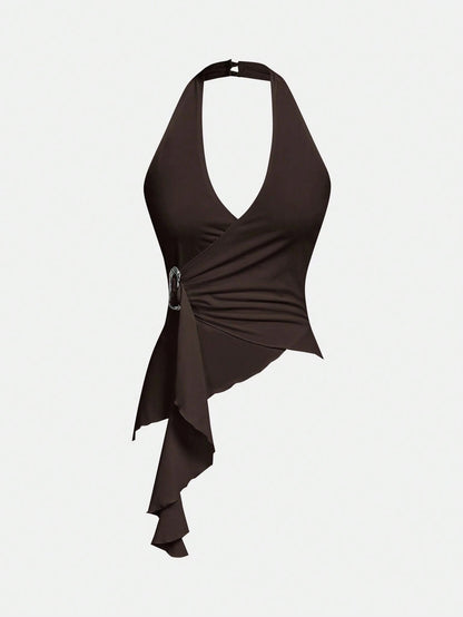 Halter Neck Tie-Up Tank Top