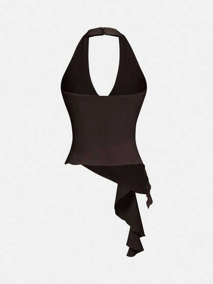 Halter Neck Tie-Up Tank Top