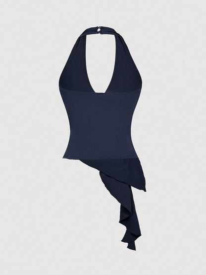 Halter Neck Tie-Up Tank Top