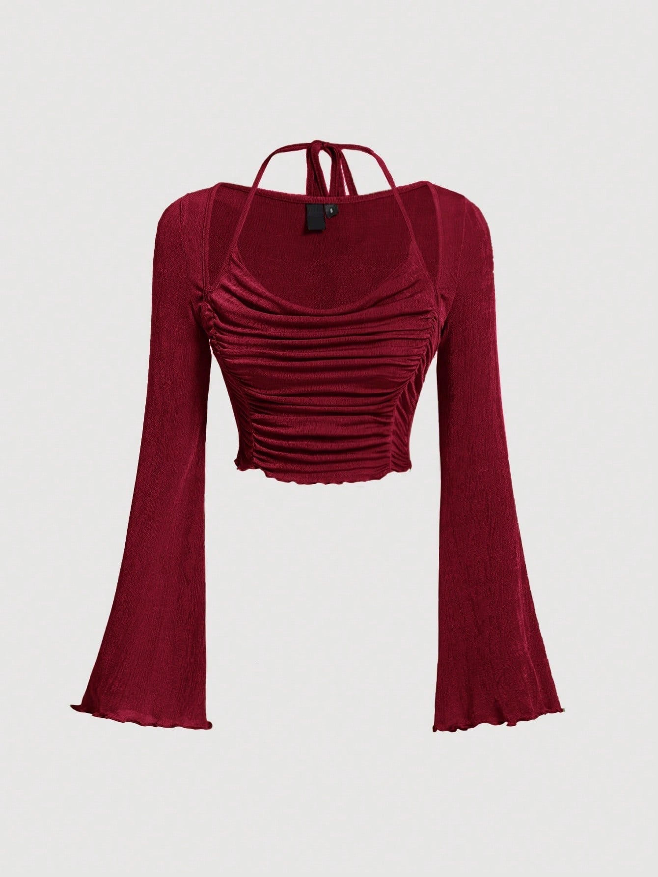 Tie-Back Ruched Halter Top
