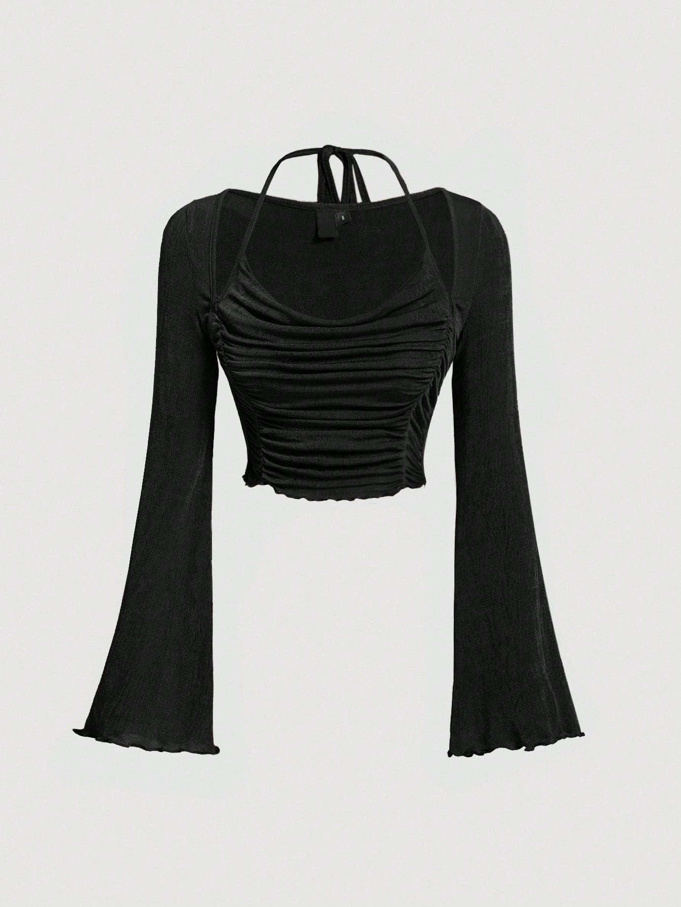 Tie-Back Ruched Halter Top