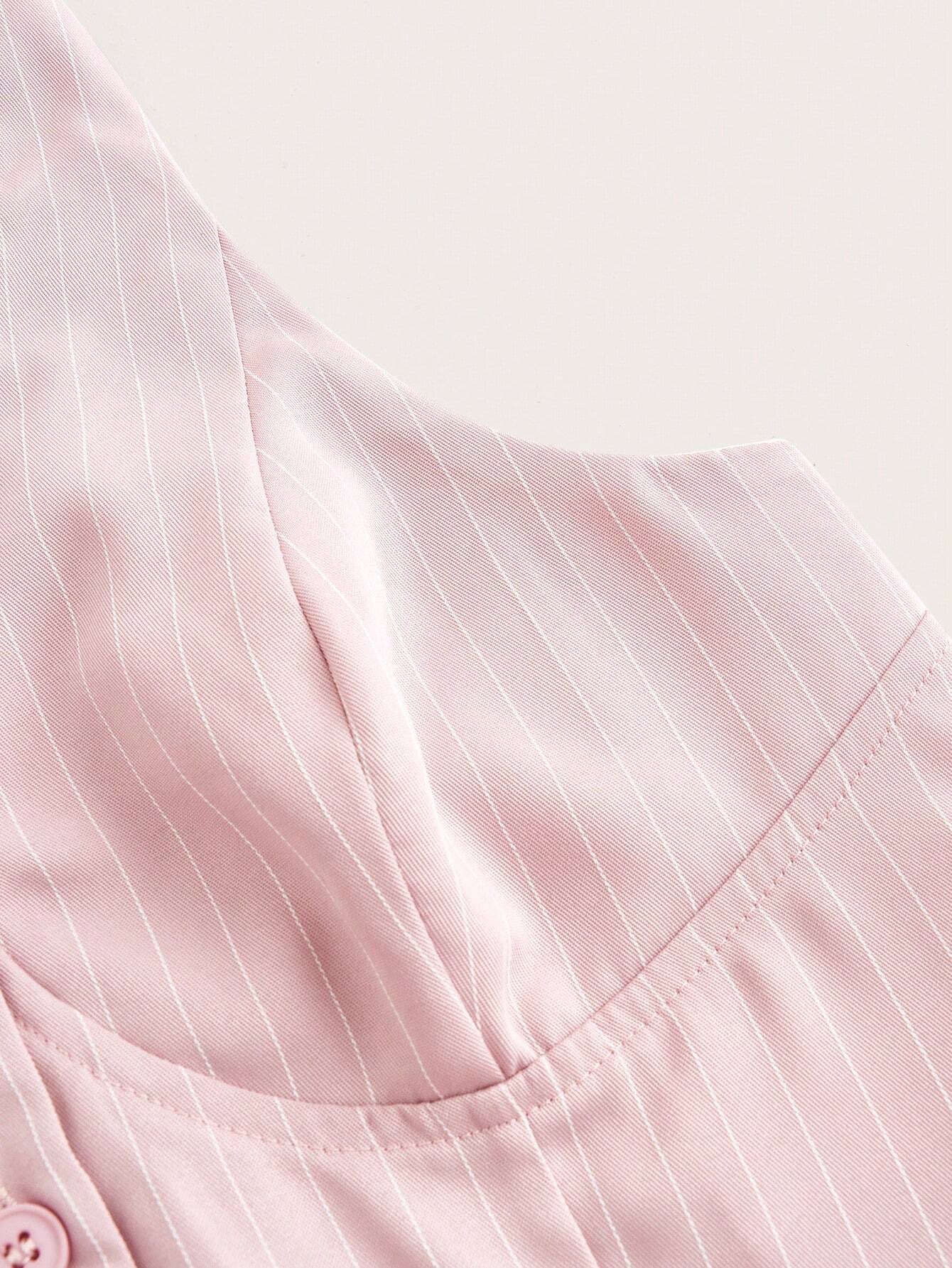 Striped Button-Front Halter