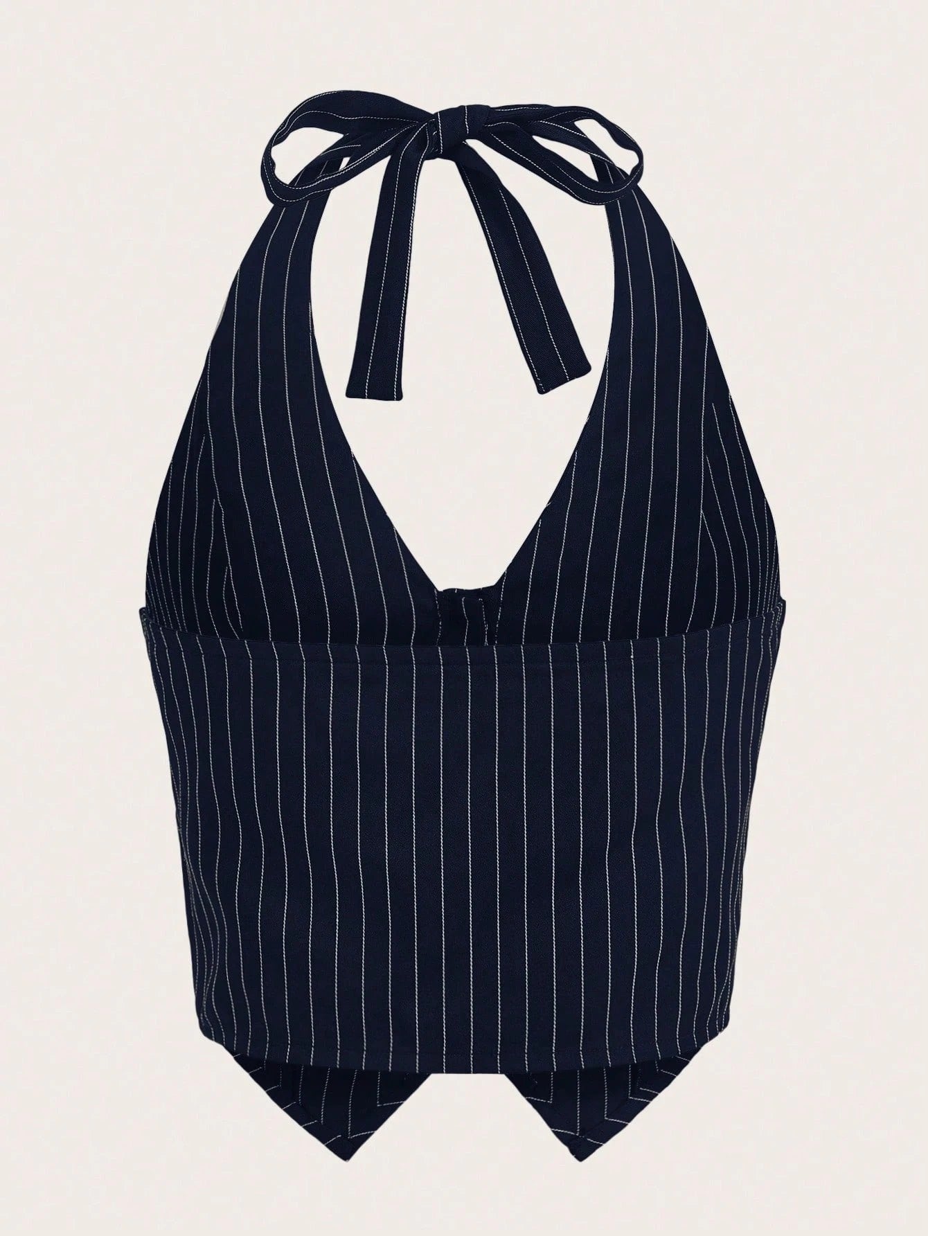 Striped Button-Front Halter