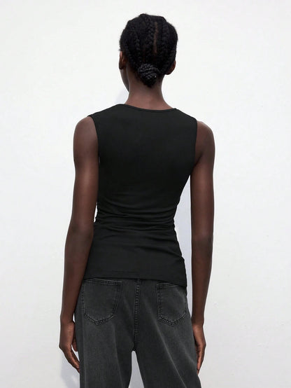 Asymmetrical Cut-Out Halter Top