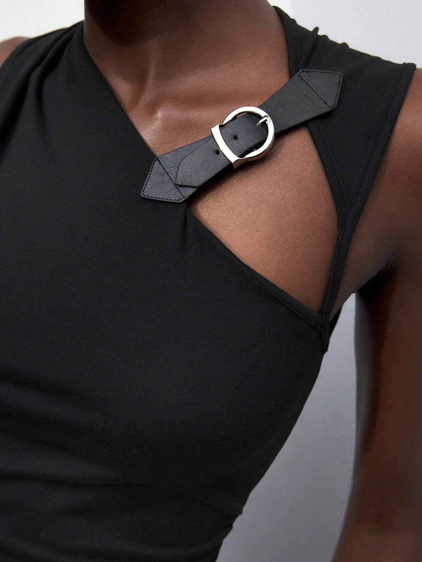 Asymmetrical Cut-Out Halter Top