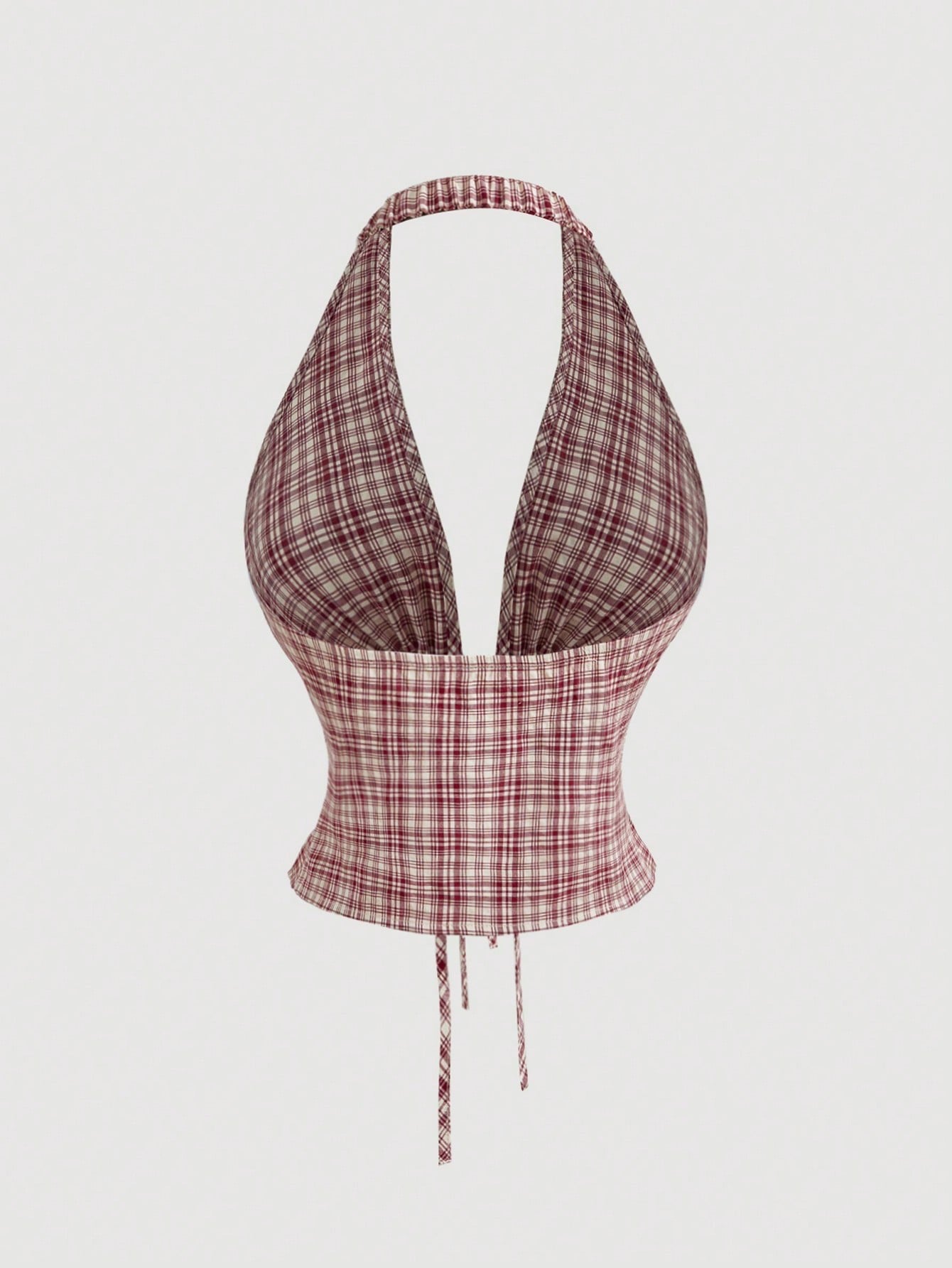 Red & White Plaid Halter Top