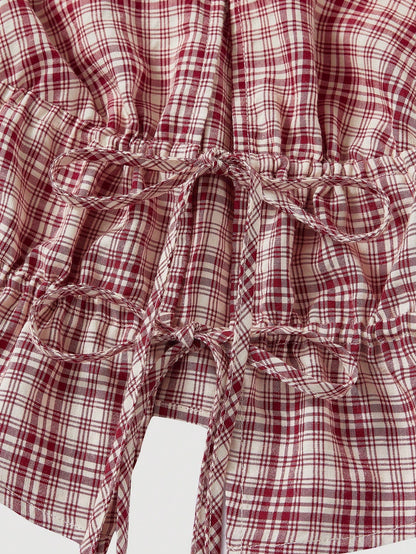 Red & White Plaid Halter Top