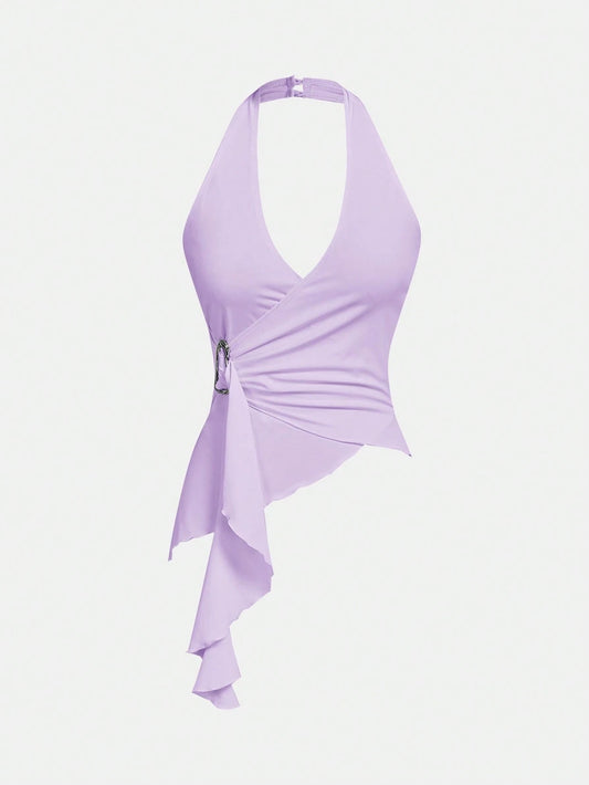 Halter Neck Tie-Up Tank Top