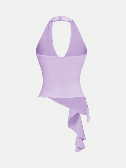 Halter Neck Tie-Up Tank Top